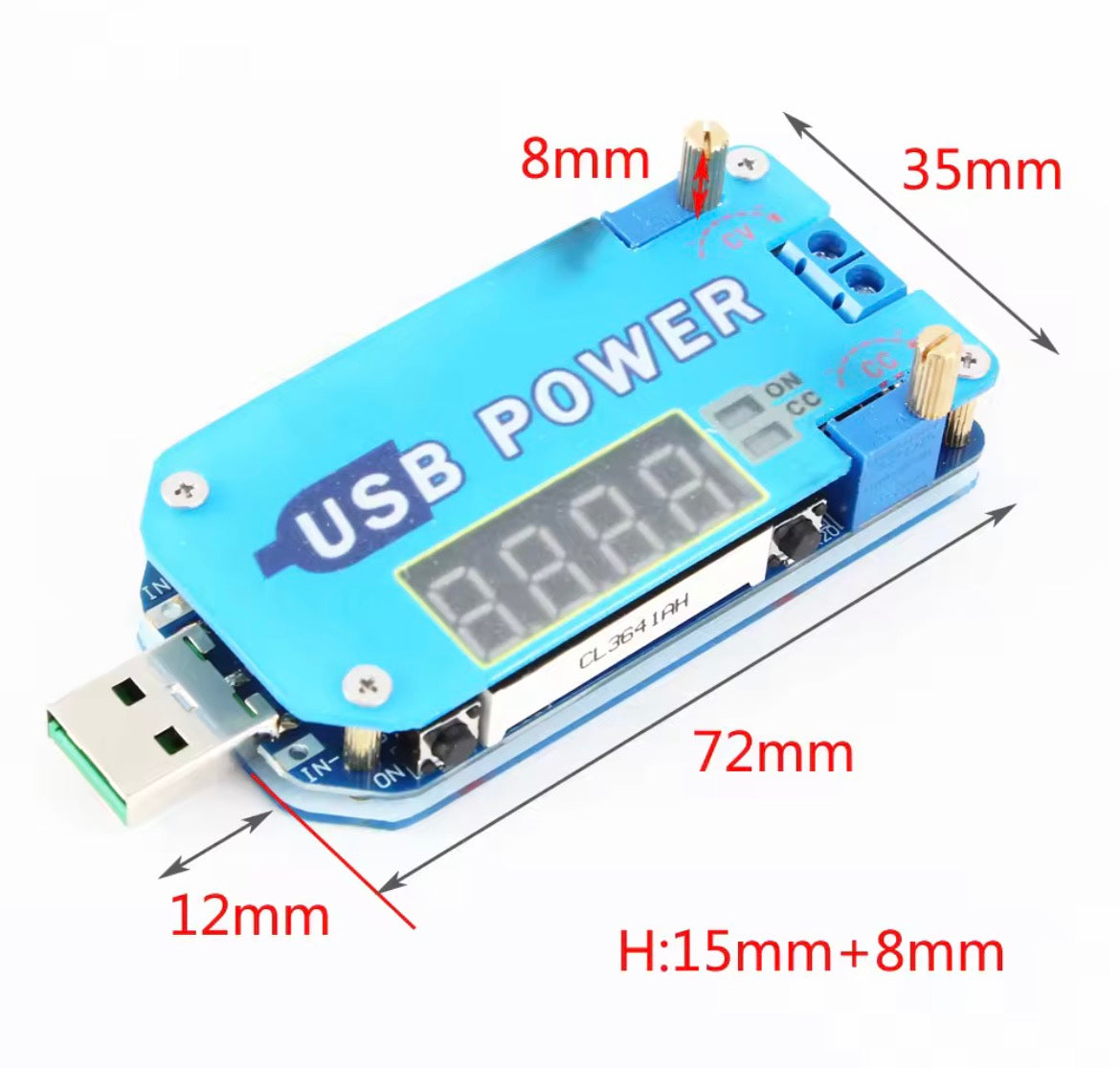 Fuente portátil USB DC-DC CC CV tipo C USB 5V a 3,3 V 9V 12V 24V 30V 15W .