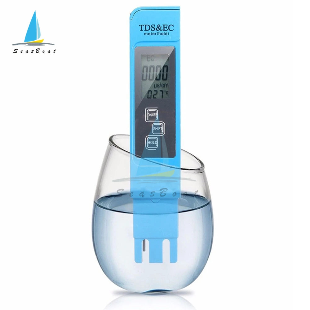 Digital PH EC TDS TEMP Meter Tester Temperature Pen Water Purity PPM Filter Hydroponic for Aquarium Pool Water Monitor