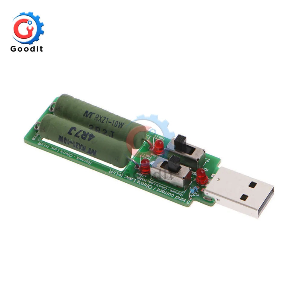 Resistor USB dc Electronic Load With Adjustable Switch 1A 2A Current Capacity Discharge Voltage LED Battery Tester Resistance