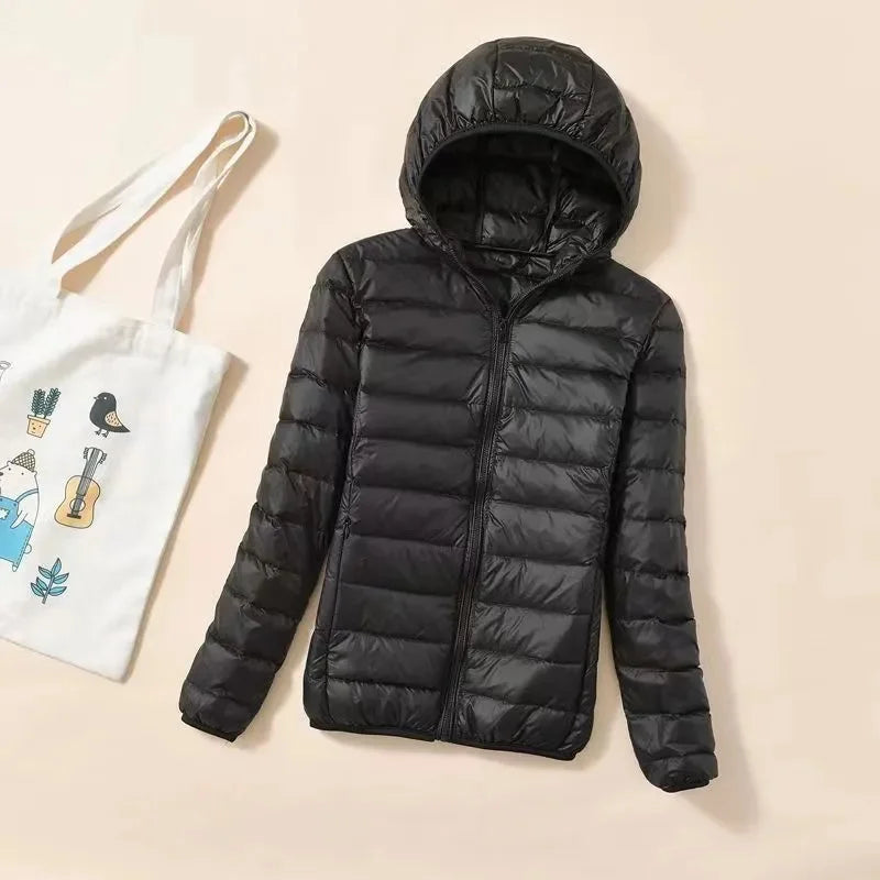 New Women Ultralight Thin Short Quilted Duck Down Jacket Lady Puffer Parkas Overcoat Autumn Winter Female Portable Outwear Coats