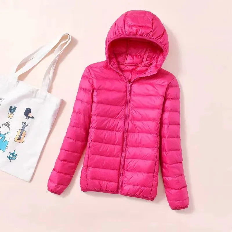 New Women Ultralight Thin Short Quilted Duck Down Jacket Lady Puffer Parkas Overcoat Autumn Winter Female Portable Outwear Coats