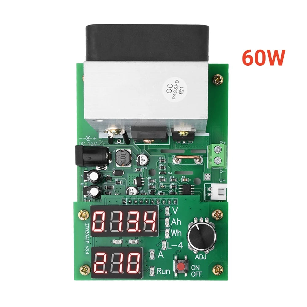 110W 60W 30V 0~9.99A Constant Current Electronic Load LCD Display Discharge Battery Capacity Meter Tester Board Monitorin Module