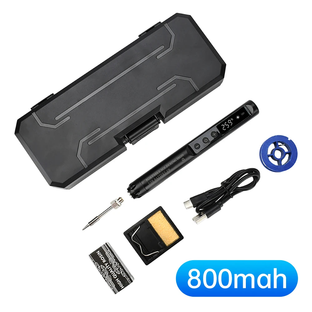 510 USB Intelligent Temperature Adjustable Soldering Iron Kit Portable Type C Mini 200-450 ℃ Digital Display Soldering Iron Set