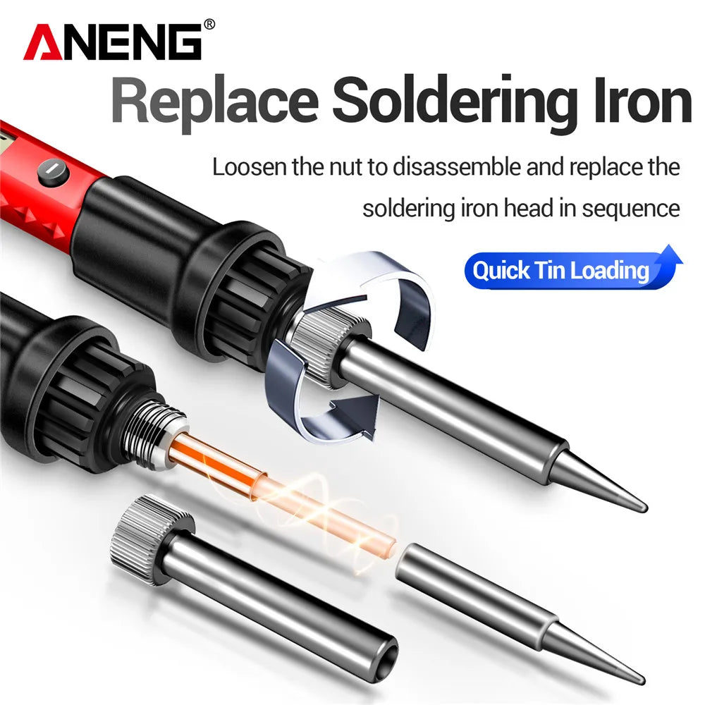 ANENG SL104/SL105 Electric Soldering Iron Professional Digital Display Adjustable Temperature Portable Kit Welding Solder Repair