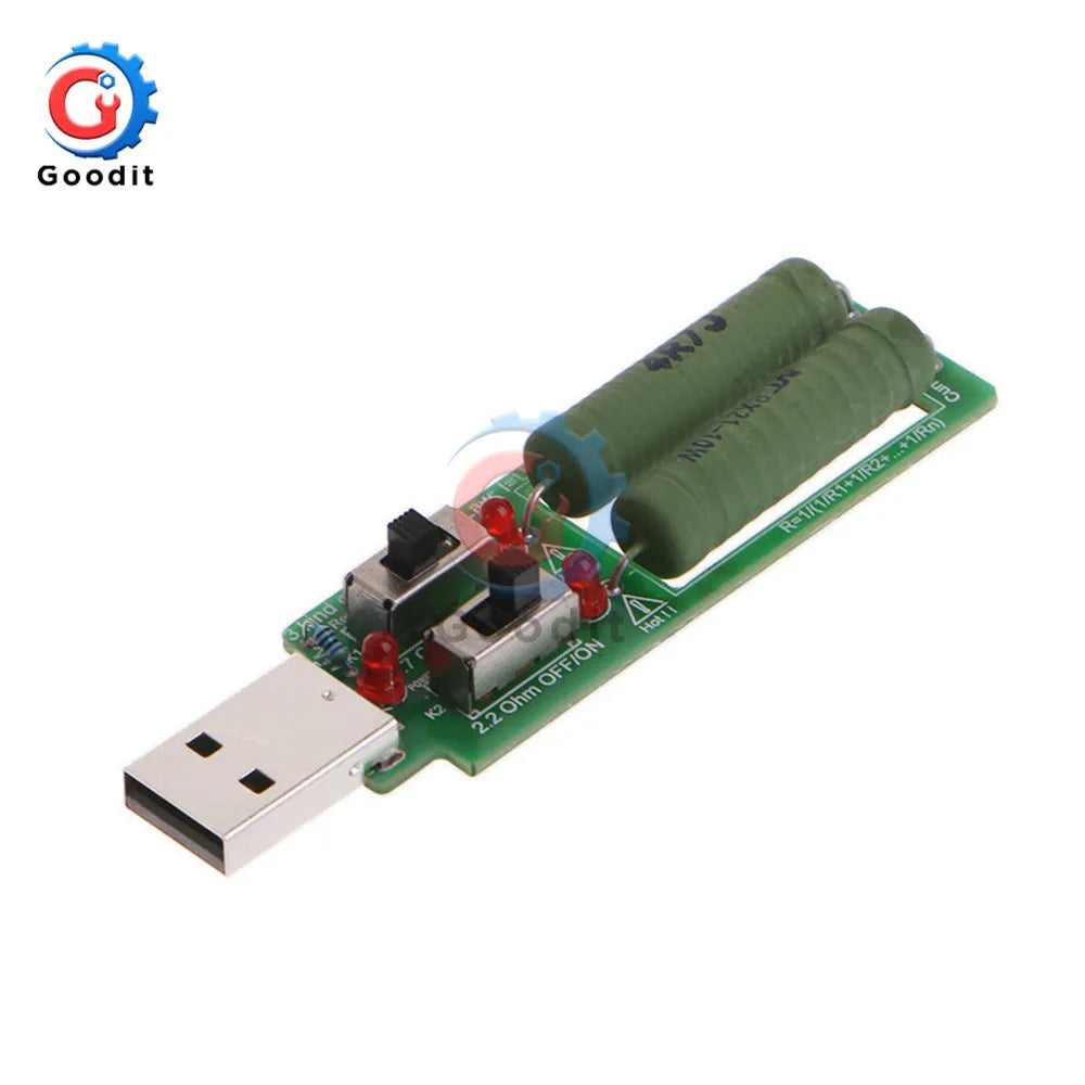 Resistor USB dc Electronic Load With Adjustable Switch 1A 2A Current Capacity Discharge Voltage  LED Battery Tester Resistance