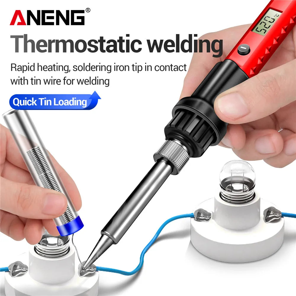 ANENG SL104/SL105 Electric Soldering Iron Professional Digital Display Adjustable Temperature Portable Kit Welding Solder Repair