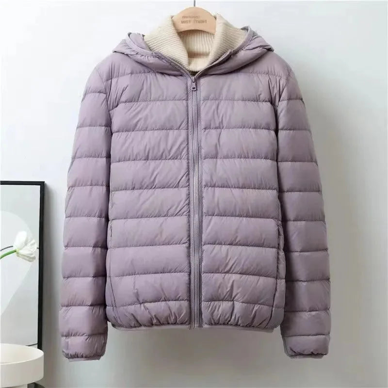 New Women Ultralight Thin Short Quilted Duck Down Jacket Lady Puffer Parkas Overcoat Autumn Winter Female Portable Outwear Coats