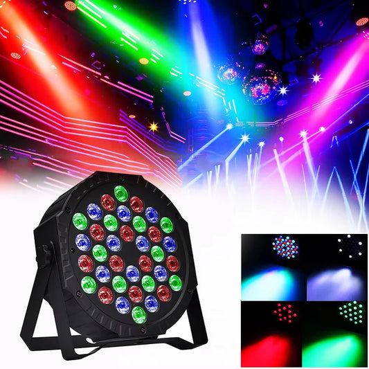 36 LED RGB Party Light Laser DJ Disco KTV Par Lamp DMX 512 Strobe Lighting Effect Cound Activated For Christmas Bar Club Wedding