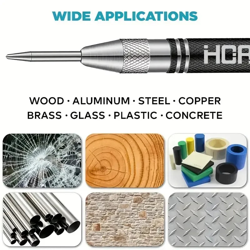Auto Center Puncher Hole Marker Wood Metal Steel Spring Load Kerner Drill Locator Heavy Duty Punch Carpentry Automatic Hand Tool