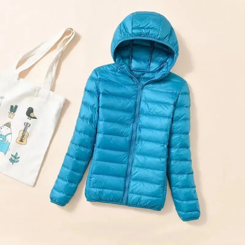 New Women Ultralight Thin Short Quilted Duck Down Jacket Lady Puffer Parkas Overcoat Autumn Winter Female Portable Outwear Coats