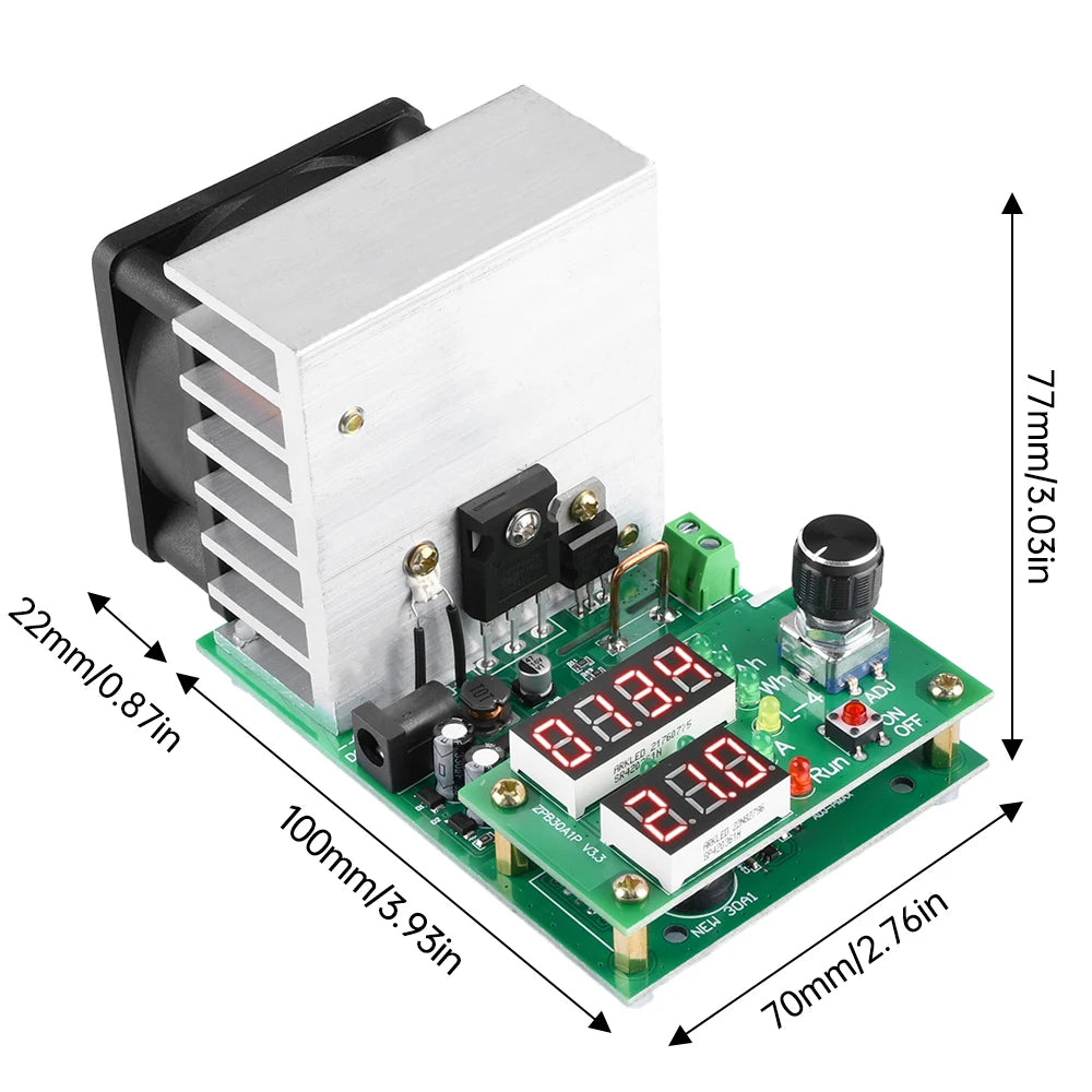 110W 60W 30V 0~9.99A Constant Current Electronic Load LCD Display Discharge Battery Capacity Meter Tester Board Monitorin Module