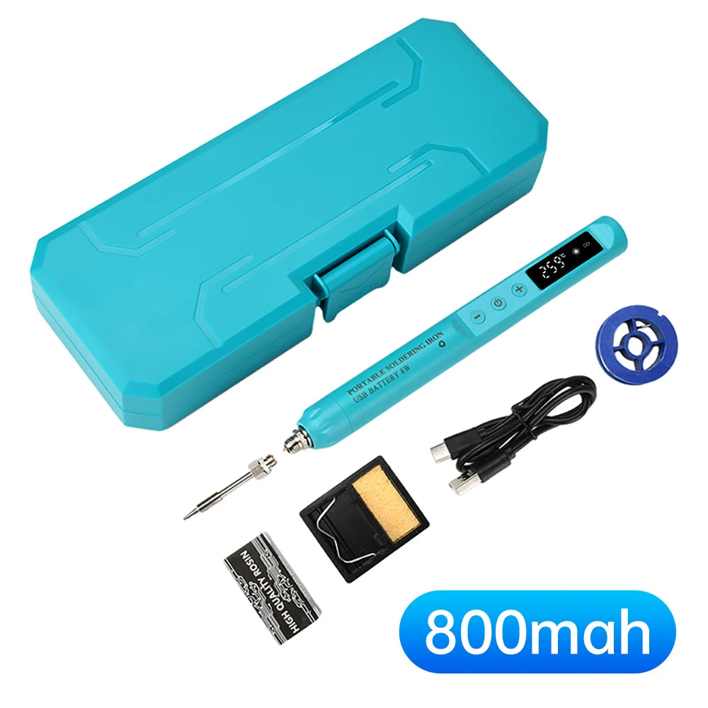 510 USB Intelligent Temperature Adjustable Soldering Iron Kit Portable Type C Mini 200-450 ℃ Digital Display Soldering Iron Set