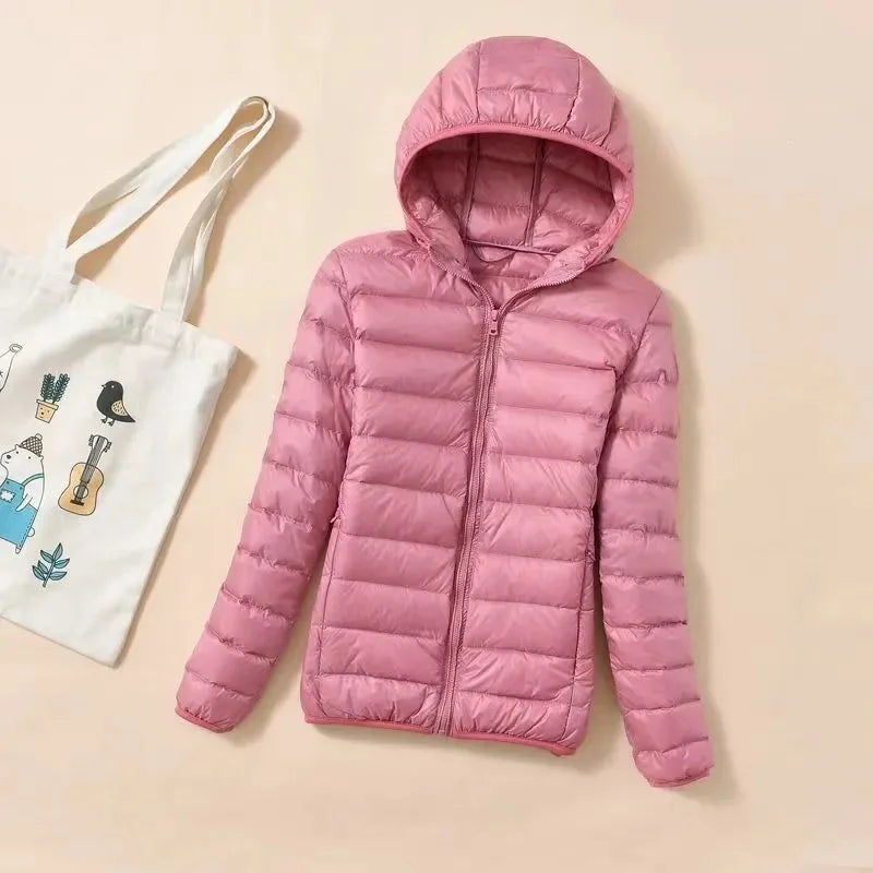 New Women Ultralight Thin Short Quilted Duck Down Jacket Lady Puffer Parkas Overcoat Autumn Winter Female Portable Outwear Coats