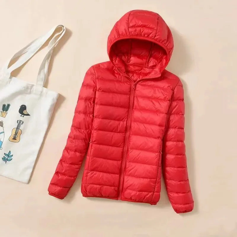 New Women Ultralight Thin Short Quilted Duck Down Jacket Lady Puffer Parkas Overcoat Autumn Winter Female Portable Outwear Coats