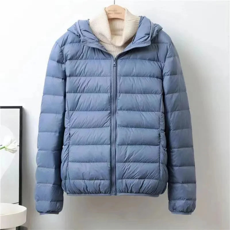 New Women Ultralight Thin Short Quilted Duck Down Jacket Lady Puffer Parkas Overcoat Autumn Winter Female Portable Outwear Coats